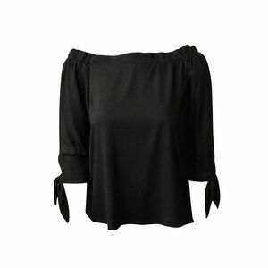 NWT Ann Taylor LOFT Black Off-Shoulder Top Size L